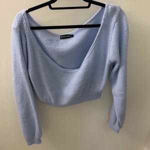Prettylittlethings- off the shoulder crop sweater